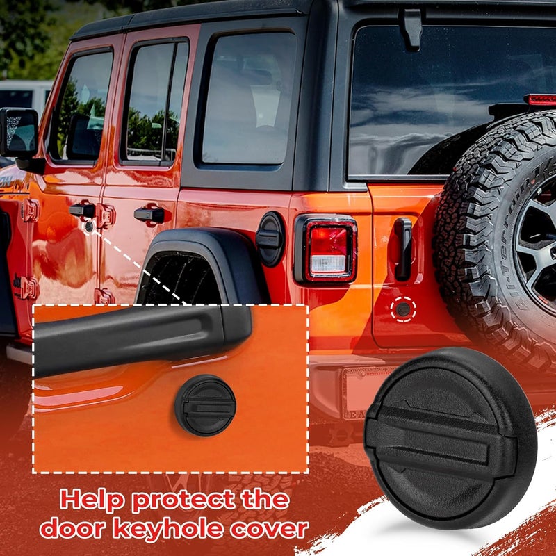 CALBEAU Strong Magnet Keyhole Covers Compatible with 2018-2026 Jeep Wrangler JL and Gladiator JT Front Door, Door Lock Covers for Keyhole Protection (Classic) - Image 5